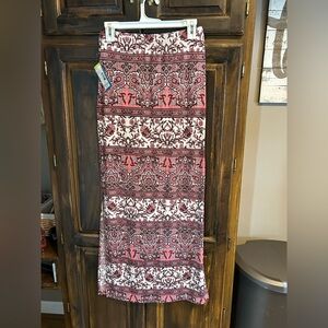 NEW Pink and Black Paisley Maxi Skirt